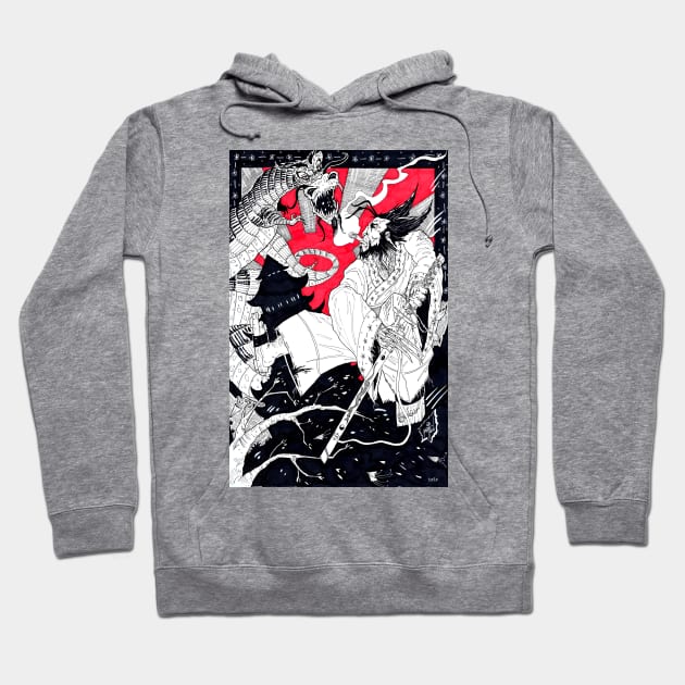 Samurai Wolverine by Michael Mettlen Art Hoodie by Michael Mettlen Art